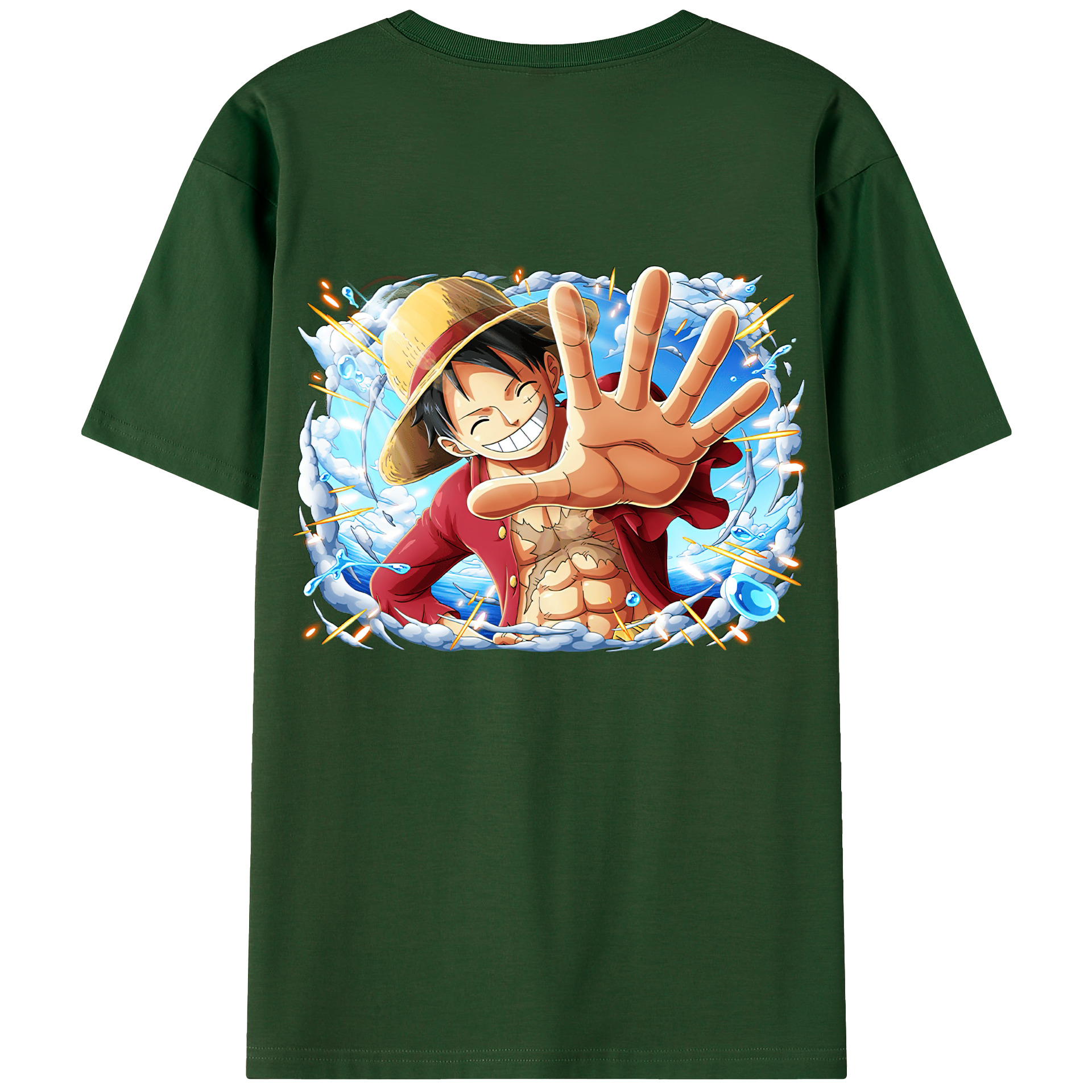 ワンピース モンキー・D・ルフィ ONE PIECE Monkey D. Luffy 綿100％半袖Tシャツ（背面プリント）
